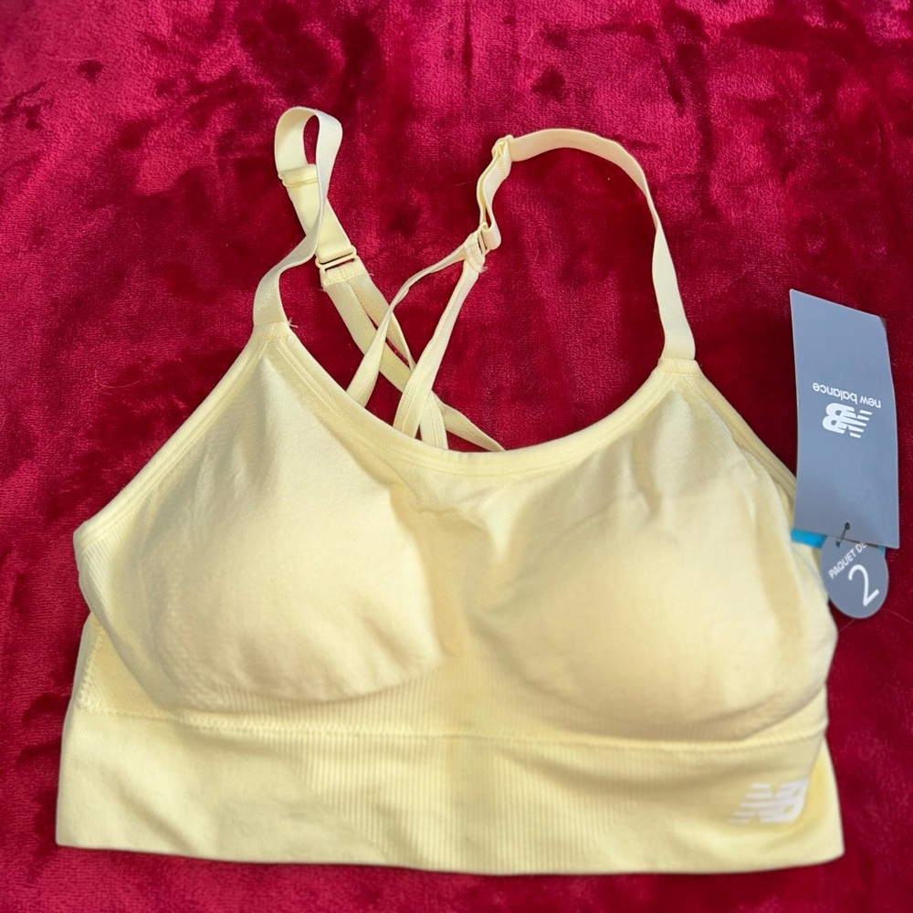 New Balance Women's Light Yellow Sports Bra